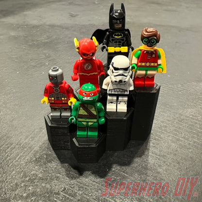 6-Level Hexagon Display Riser for LEGO® Minifigures - Superhero DIY