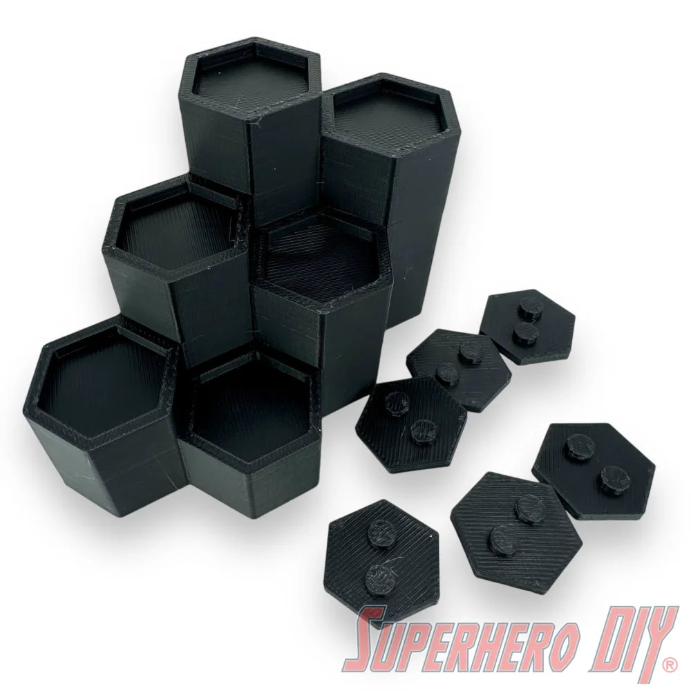 6-Level Hexagon Display Riser for LEGO® Minifigures - Superhero DIY