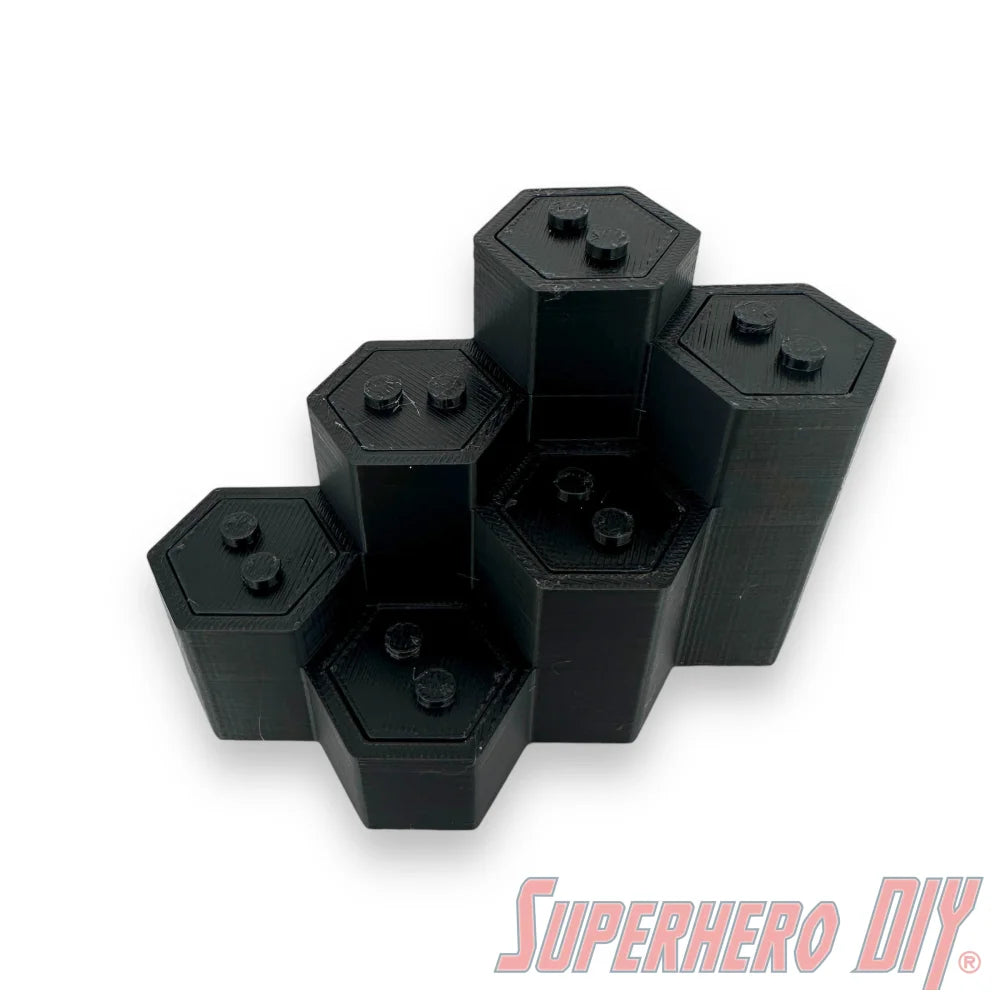 6-Level Hexagon Display Riser for LEGO® Minifigures - Superhero DIY