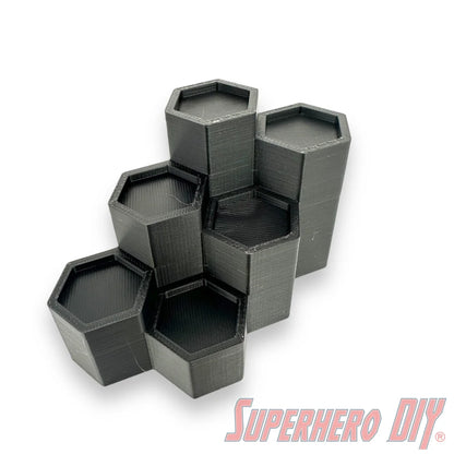 6-Level Hexagon Display Riser for LEGO® Minifigures - Superhero DIY