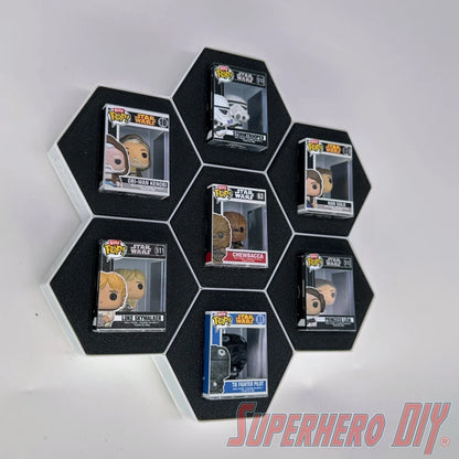 7-CELL Honeycomb Wall Display for Bitty Pops | Organize 7 Bitty Pops for easy display! - Superhero DIY