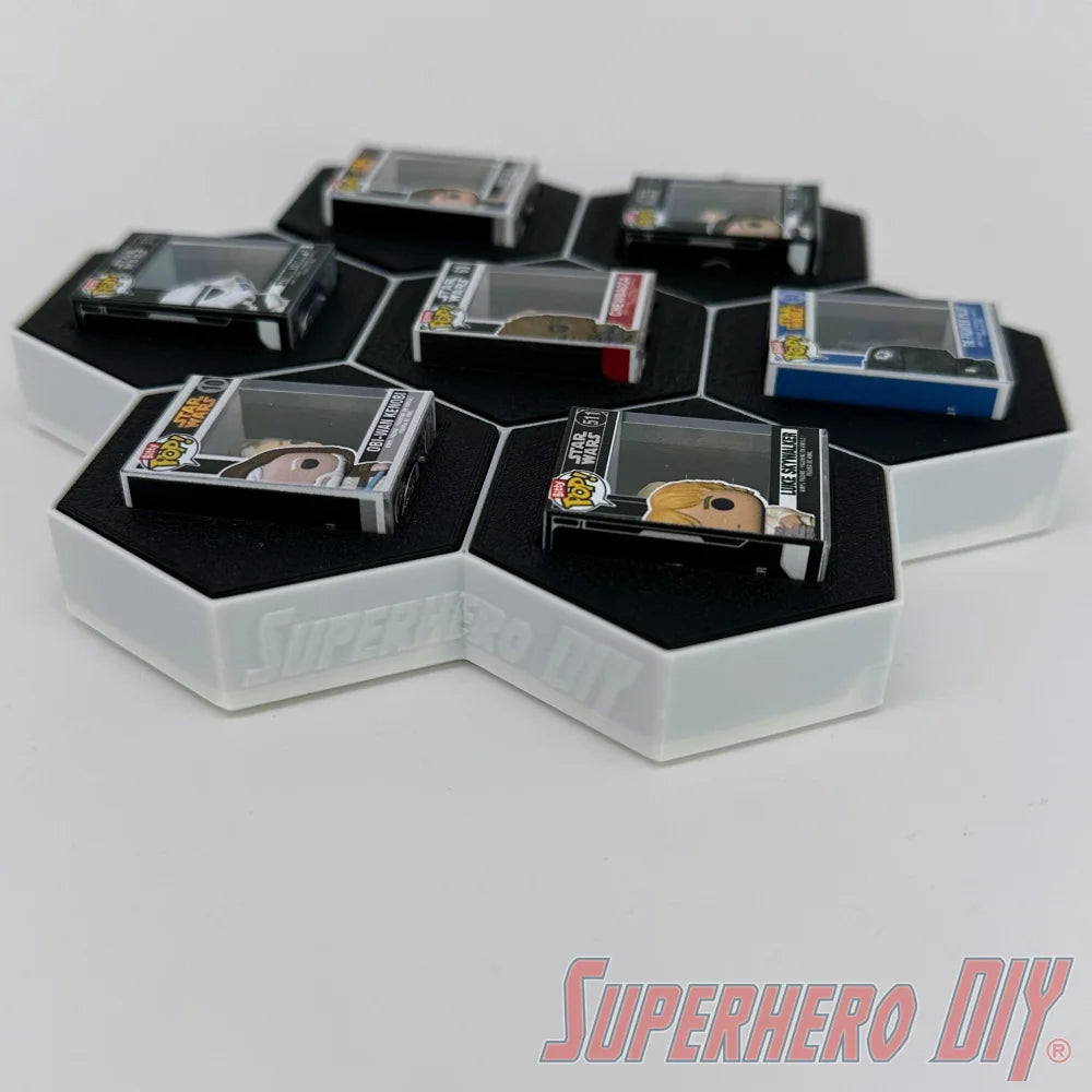 7-CELL Honeycomb Wall Display for Bitty Pops | Organize 7 Bitty Pops for easy display! - Superhero DIY