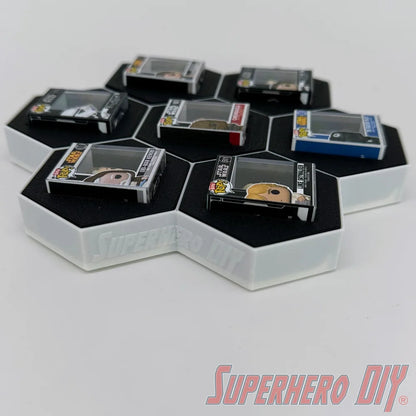 7-CELL Honeycomb Wall Display for Bitty Pops | Organize 7 Bitty Pops for easy display! - Superhero DIY