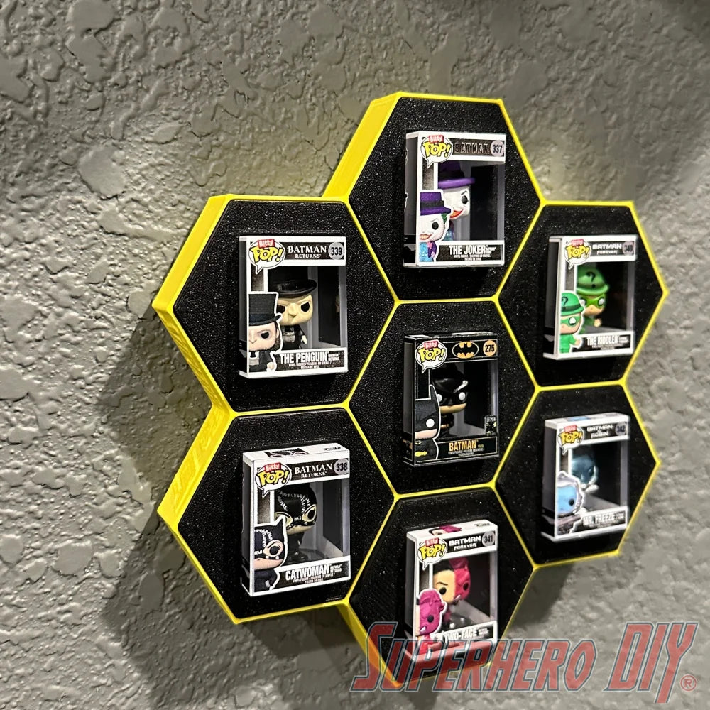 7-CELL Honeycomb Wall Display for Bitty Pops | Organize 7 Bitty Pops for easy display! - Superhero DIY