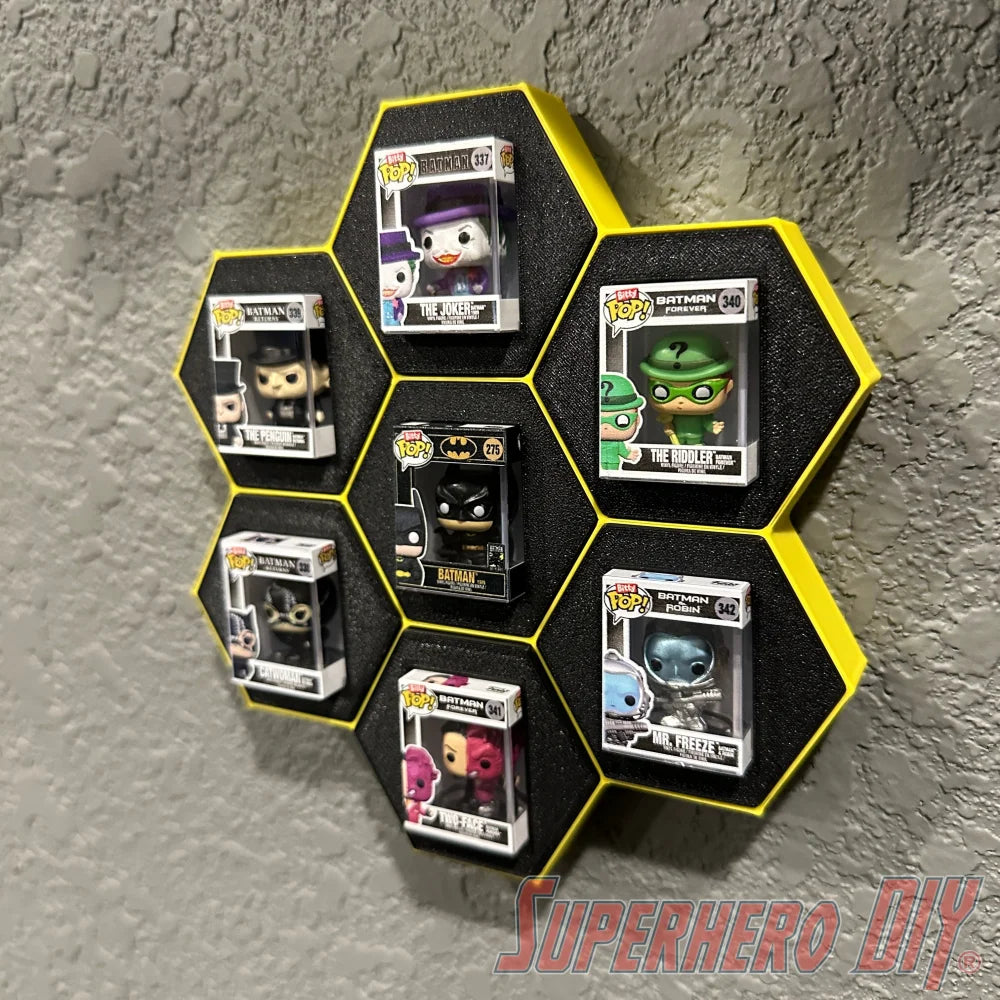 7-CELL Honeycomb Wall Display for Bitty Pops | Organize 7 Bitty Pops for easy display! - Superhero DIY