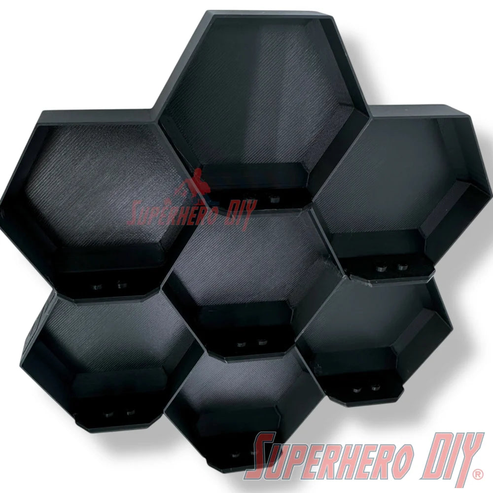 7-CELL Honeycomb Wall Display for LEGO® Minifigures | Organize 7 Minifigs for easy display - Superhero DIY