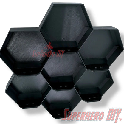 7-CELL Honeycomb Wall Display for LEGO® Minifigures | Organize 7 Minifigs for easy display - Superhero DIY