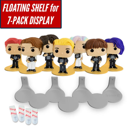 7-POP Floating Shelf for 7 Funko Pops | Fits BTS Butter 7-PACK - Superhero DIY