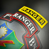 75th Ranger Regiment display insignia featuring vibrant colors and detailed design elements.