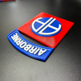 82nd Airborne Division display insignia in vibrant 3D-printed design, showcasing the All-American Division emblem.