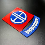82nd Airborne Division display insignia 3D-printed patch on a dark background.