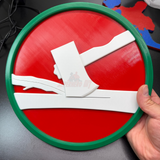 84th Training Command display insignia plaque with raised white axe on red background.