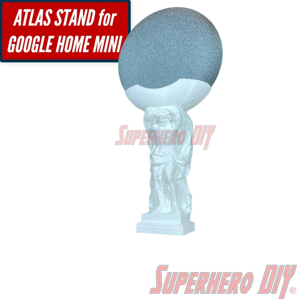 Atlas Google Nest Mini Stand | Atlas Holding up the Google Home Mini Smart Speaker Stand - Superhero DIY