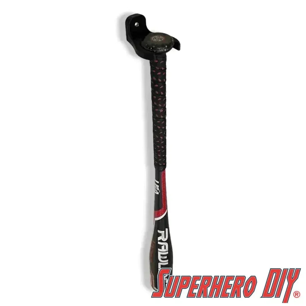 Baseball Bat Holder Wall Mount | Floating Shelf for Baseball Bat Storage or Display - Superhero DIY