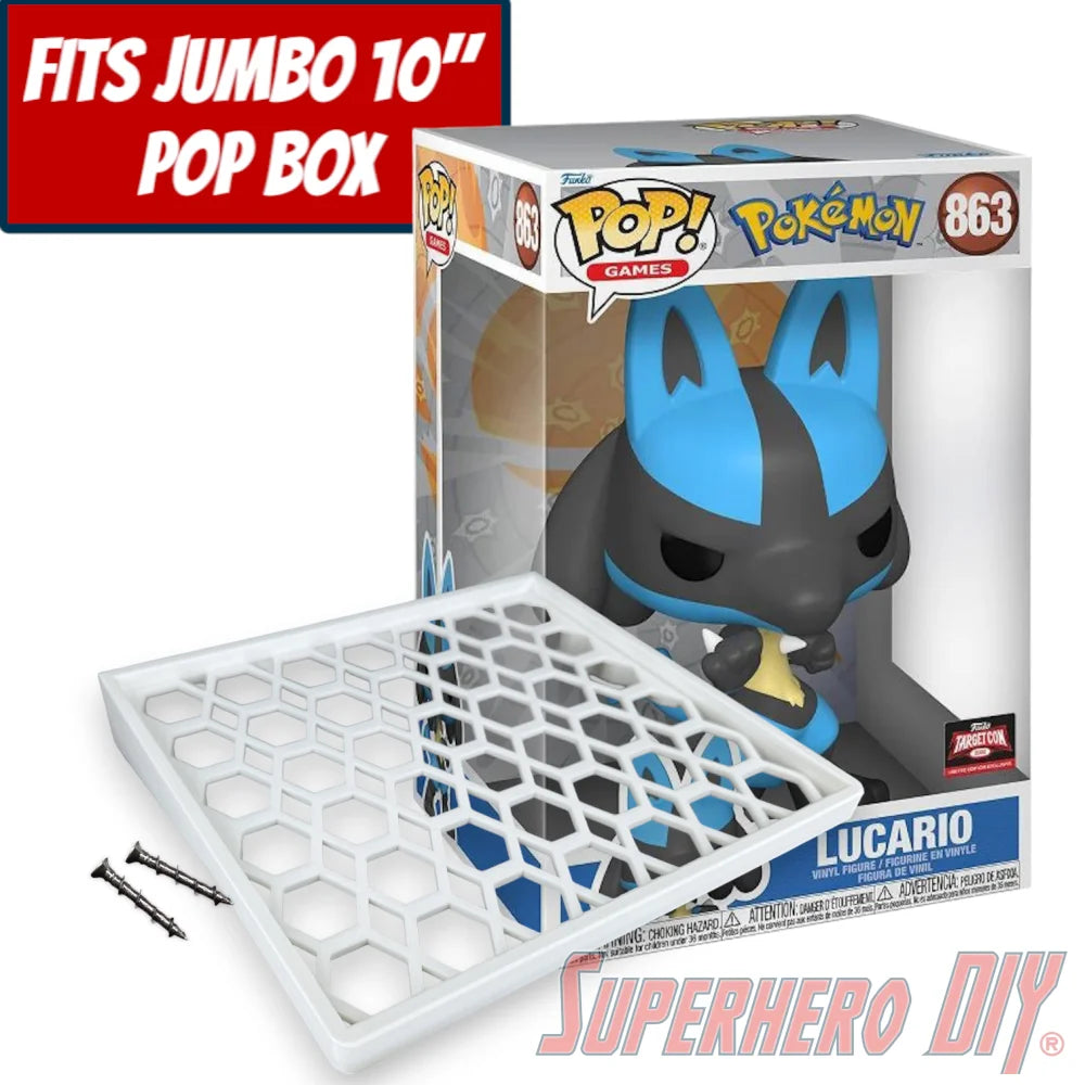 Box Floating Shelf for Jumbo 10" Funko Pops |Fits 10 inch 8.35W X 8.35D Jumbo Pop boxes - Superhero DIY