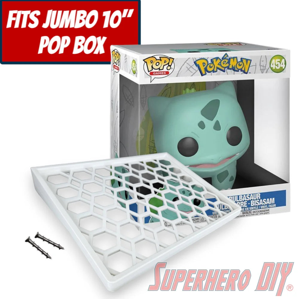 Box Floating Shelf for WIDE Jumbo 10" Funko Pops | Fits 10 inch 12W X 8.25D Jumbo Pop boxes - Superhero DIY