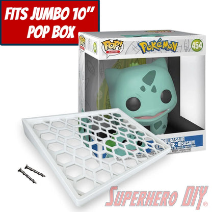 Box Floating Shelf for WIDE Jumbo 10" Funko Pops | Fits 10 inch 12W X 8.25D Jumbo Pop boxes - Superhero DIY