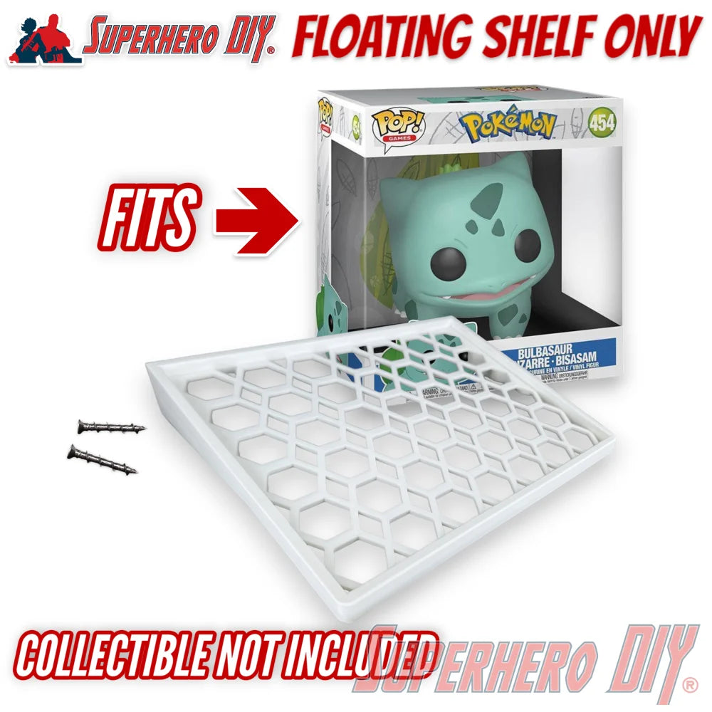Box Floating Shelf for WIDE Jumbo 10" Funko Pops | Fits 10 inch 12W X 8.25D Jumbo Pop boxes - Superhero DIY