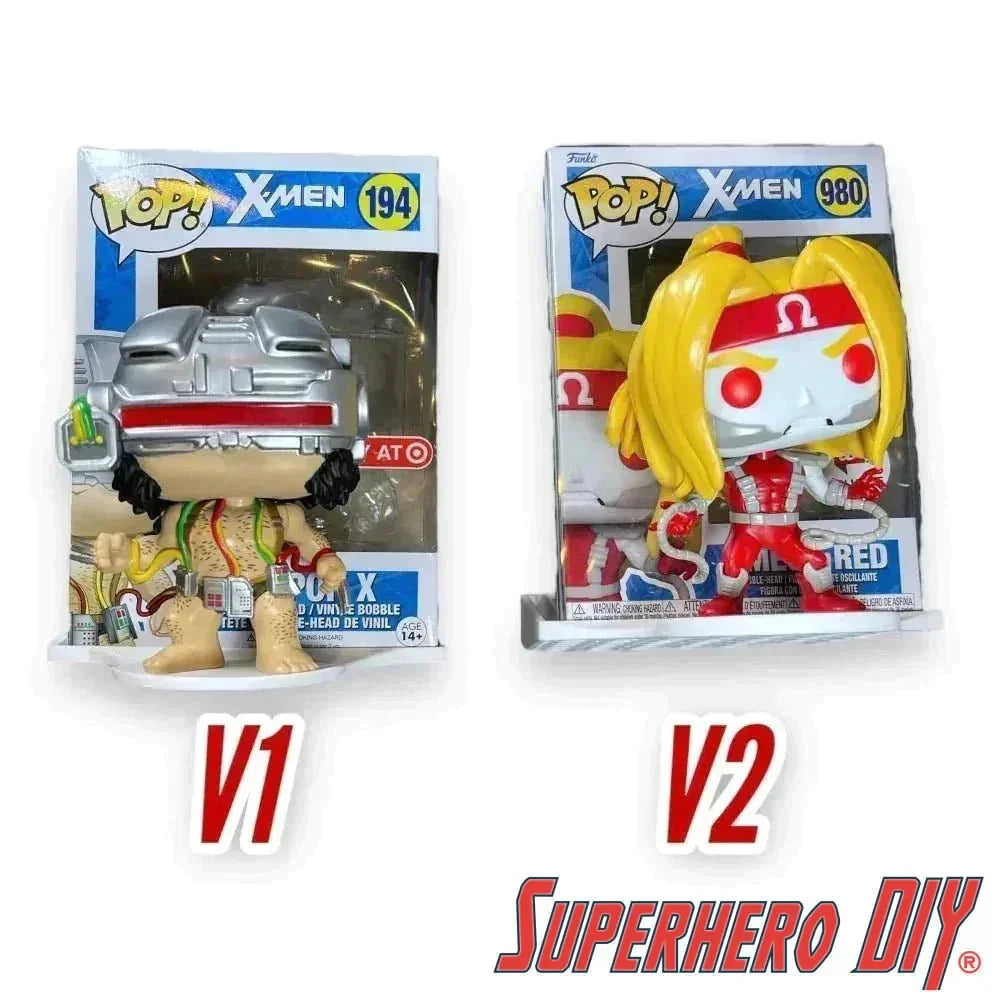 COMBO v2 FRONT Floating Shelf for Funko Pop Box and Pop! | Front-Facing Wall Display Shelf | For Soft Cases or Funko Box only | Screws included - Superhero DIY