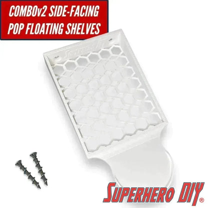 COMBO v2 SIDE Floating Shelf for Funko Pop Box and Pop! | SIDE Display Shelf | For Soft Cases or Funko Box only | Screws included - Superhero DIY