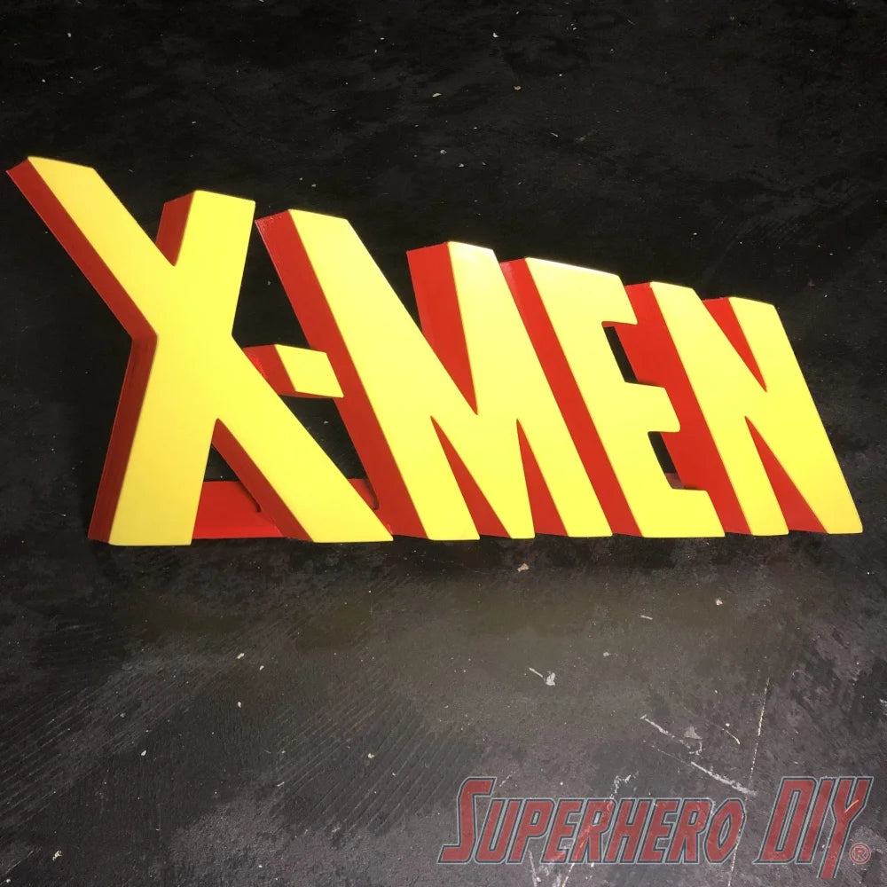 Classic X-Men Comic Logo 3D Shelf Art | Free-standing 3D X-MEN logo - Superhero DIY