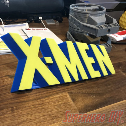 Classic X-Men Comic Logo 3D Shelf Art | Free-standing 3D X-MEN logo - Superhero DIY