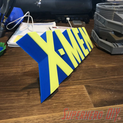 Classic X-Men Comic Logo 3D Shelf Art | Free-standing 3D X-MEN logo - Superhero DIY