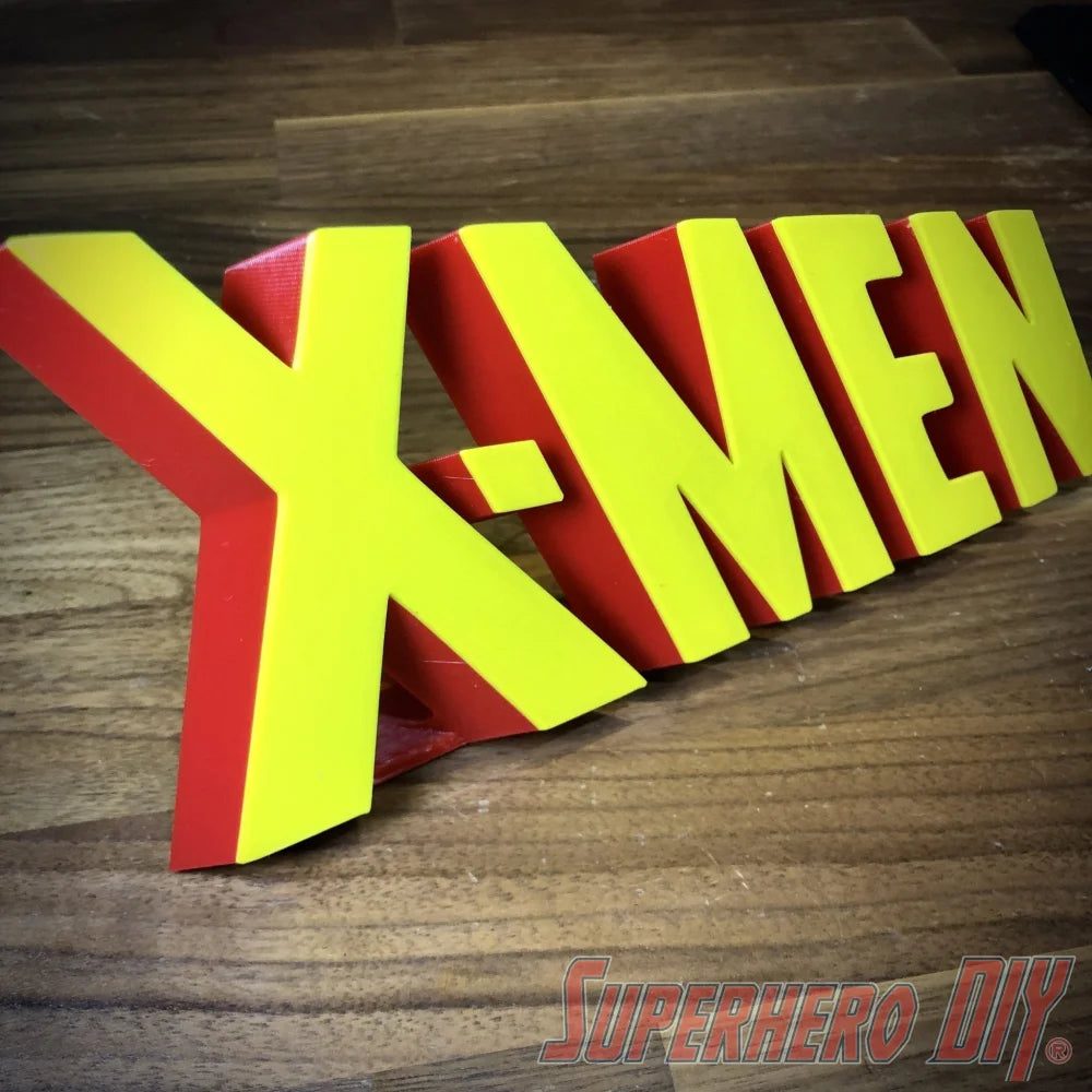 Classic X-Men Comic Logo 3D Shelf Art | Free-standing 3D X-MEN logo - Superhero DIY