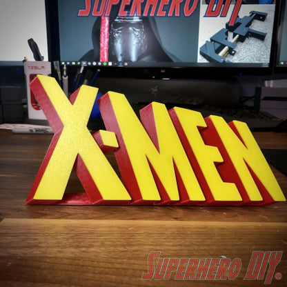 Classic X-Men Comic Logo 3D Shelf Art | Free-standing 3D X-MEN logo - Superhero DIY