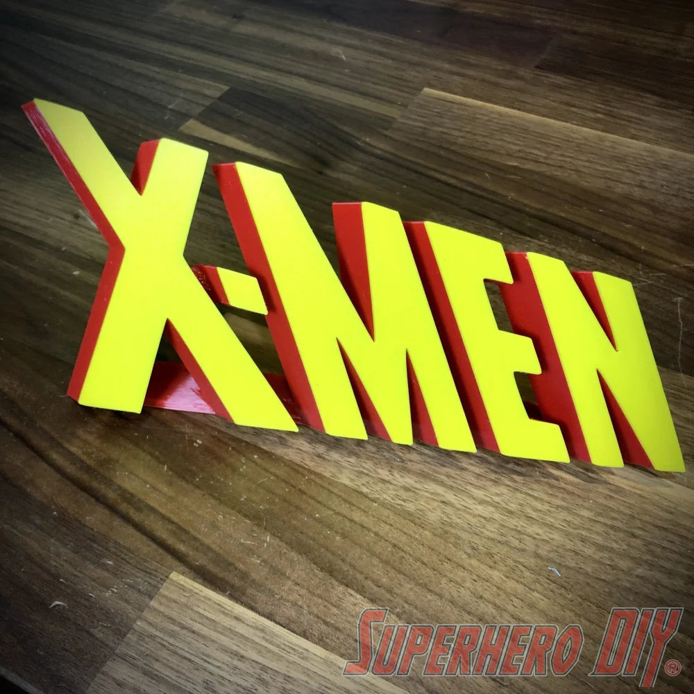 Classic X-Men Comic Logo 3D Shelf Art | Free-standing 3D X-MEN logo - Superhero DIY