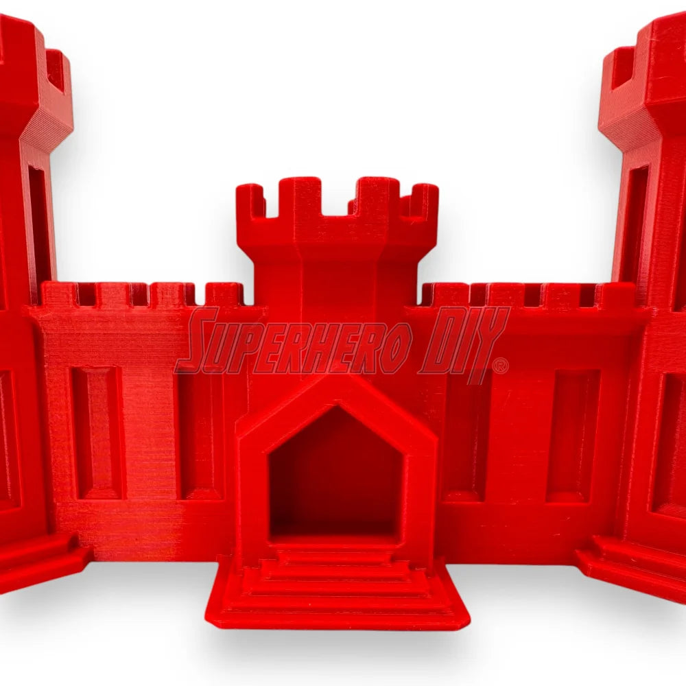 3D-printed red Army Engineer Castle representing U.S. Army Corps of Engineers strength and tradition