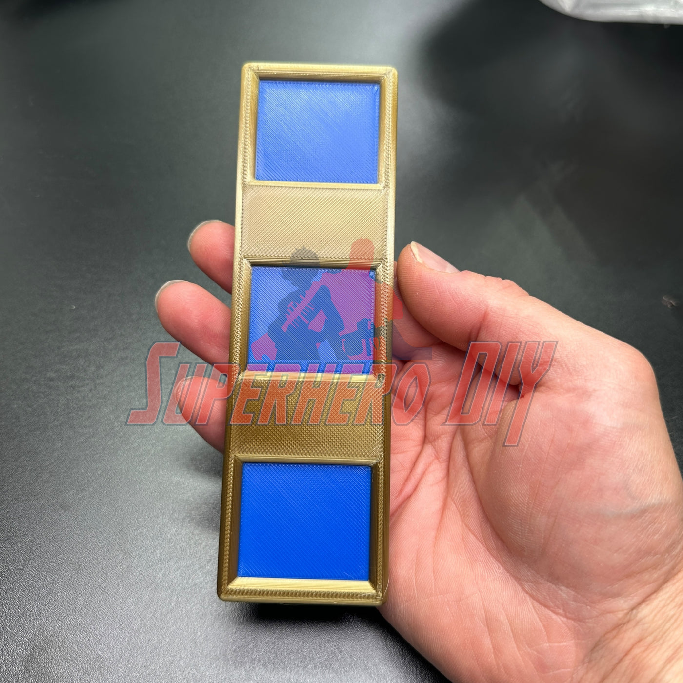 3D-printed US Navy Warrant Officer Rank insignia held in hand, available in multiple sizes, perfect for honor displays and collections.