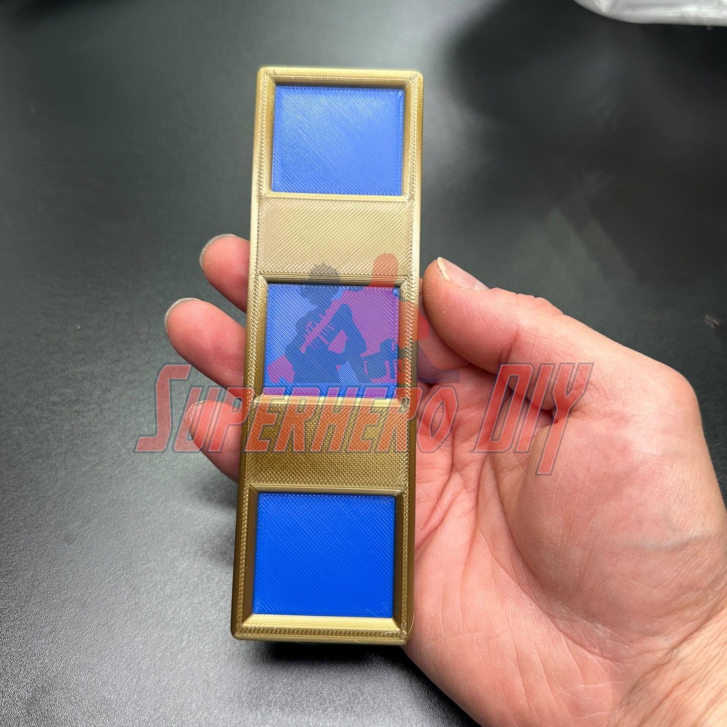 3D-printed US Navy Warrant Officer Rank insignia held in hand, available in multiple sizes, perfect for honor displays and collections.