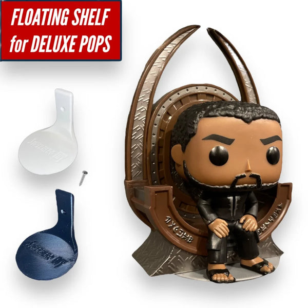 DELUXE size Floating Figure Shelves for POP! DELUXE Vinyl figures | Wall Stand Display Shelves for LARGE pops 6-inch or Deluxe - Superhero DIY