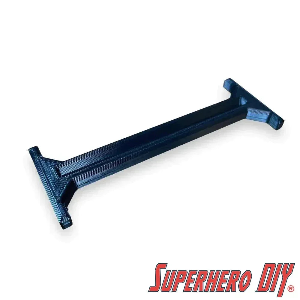 Blue Superhero DIY display stand for 1:64 scale Hot Wheels cars, part of the hot wheels wall display sleeve set with logo