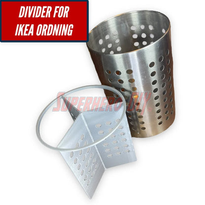 Divider for IKEA ORDNING Utensil Holder | Fits both short and tall Metal Utensil Holders - Superhero DIY