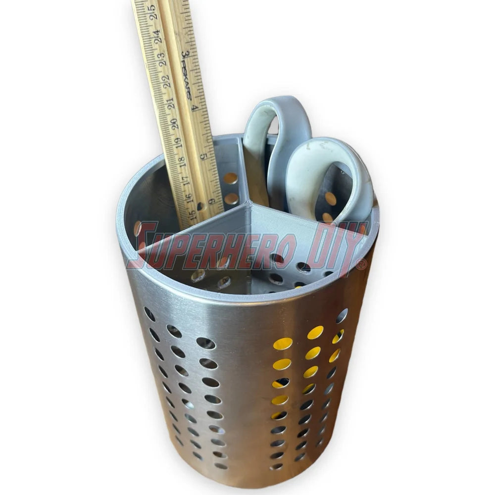 Divider for IKEA ORDNING Utensil Holder | Fits both short and tall Metal Utensil Holders - Superhero DIY