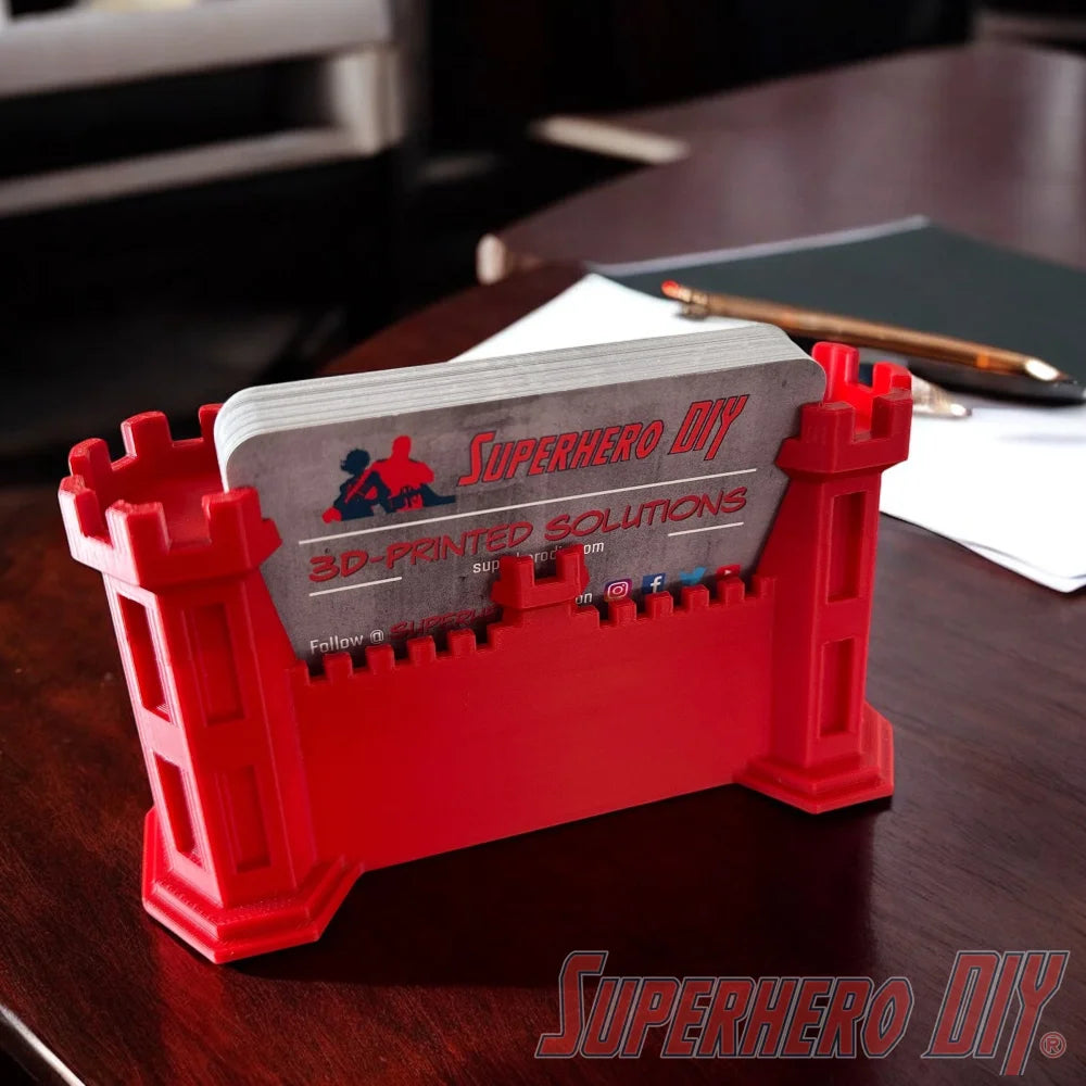 Engineer Corps castle business card holder for US Army engineers, perfect for office desks, military gifts, or professional displays