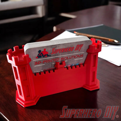 Engineer Corps castle business card holder for US Army engineers, perfect for office desks, military gifts, or professional displays