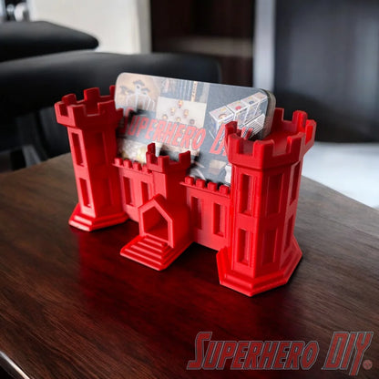 Engineer Corps castle business card holder for US Army engineers, perfect for office desks, military gifts, or professional displays