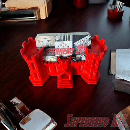 Engineer Corps castle business card holder for US Army engineers, perfect for office desks, military gifts, or professional displays