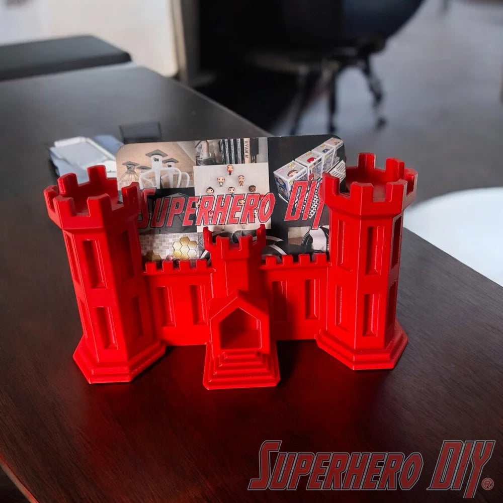 Engineer Corps castle business card holder for US Army engineers, perfect for office desks, military gifts, or professional displays