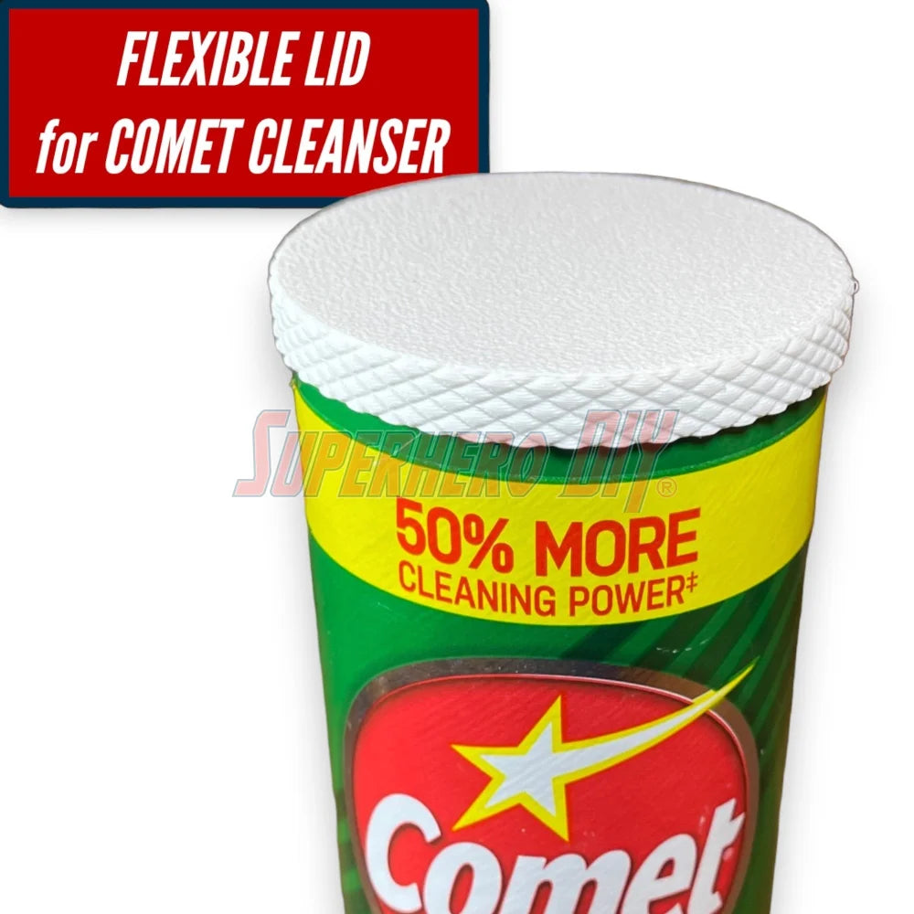 FLEXIBLE Lid for Comet Cleanser | Fits snugly on powder cleanser can | Cover for Comet cans - Superhero DIY
