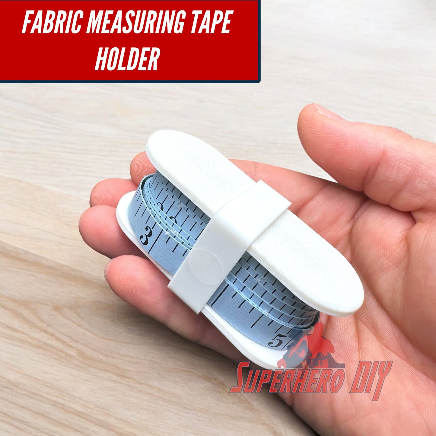 Fabric Tape Measure Holder | Snap-On Sewing Tape Storage for 60" or 145" Tailor’s Tapes | Easy to use tool for crafters.