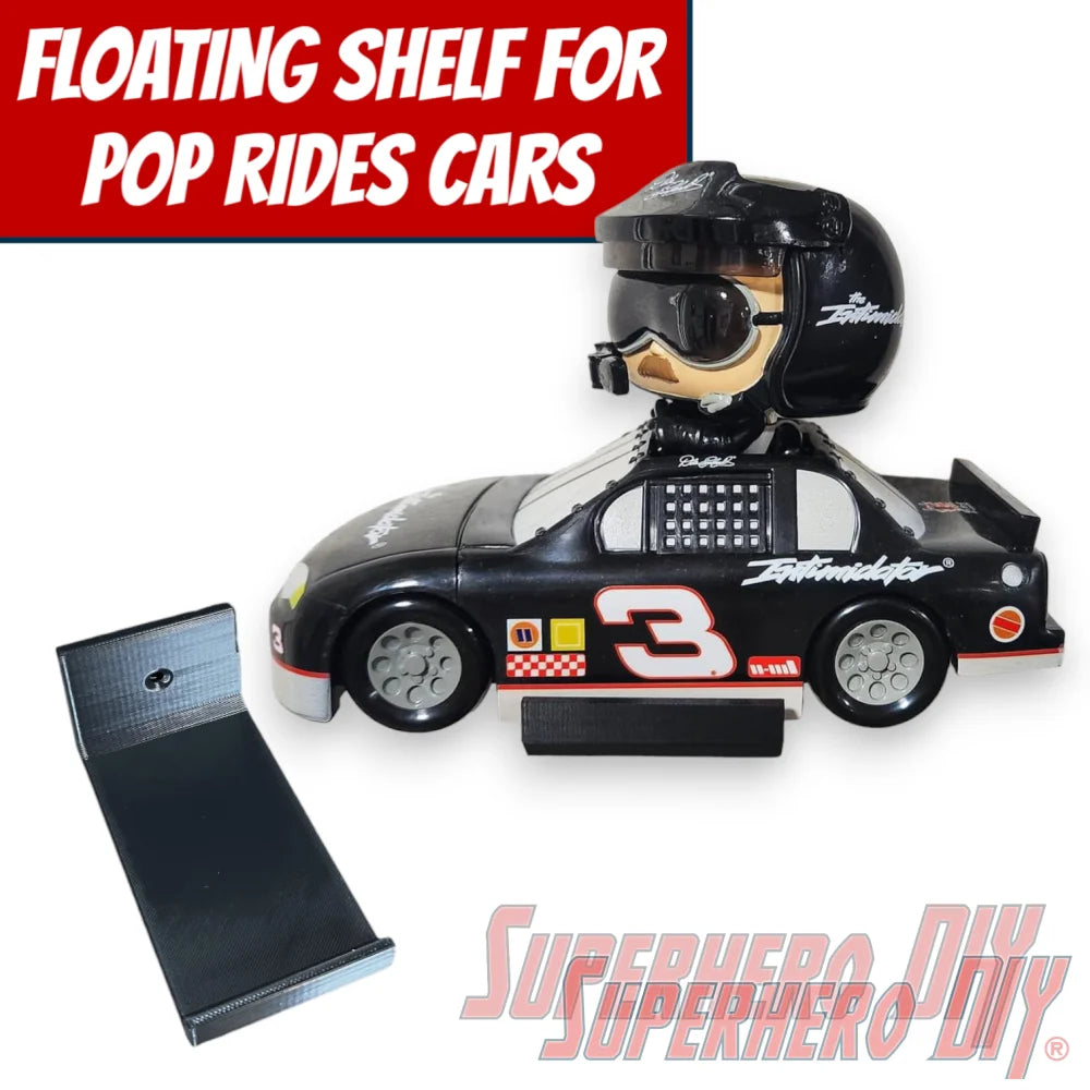 Floating Shelf For Pop! Rides Cars for Wall Display Out of Box | Mounting Screw Included! - Superhero DIY