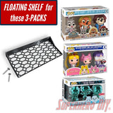 Floating Shelf for 3-PACK | Fits 10W x 4.5D Haunted Mansion Chrome, Splash Mountain, and Sailor Moon 3 Pack | Includes mounting hardware - Superhero DIY