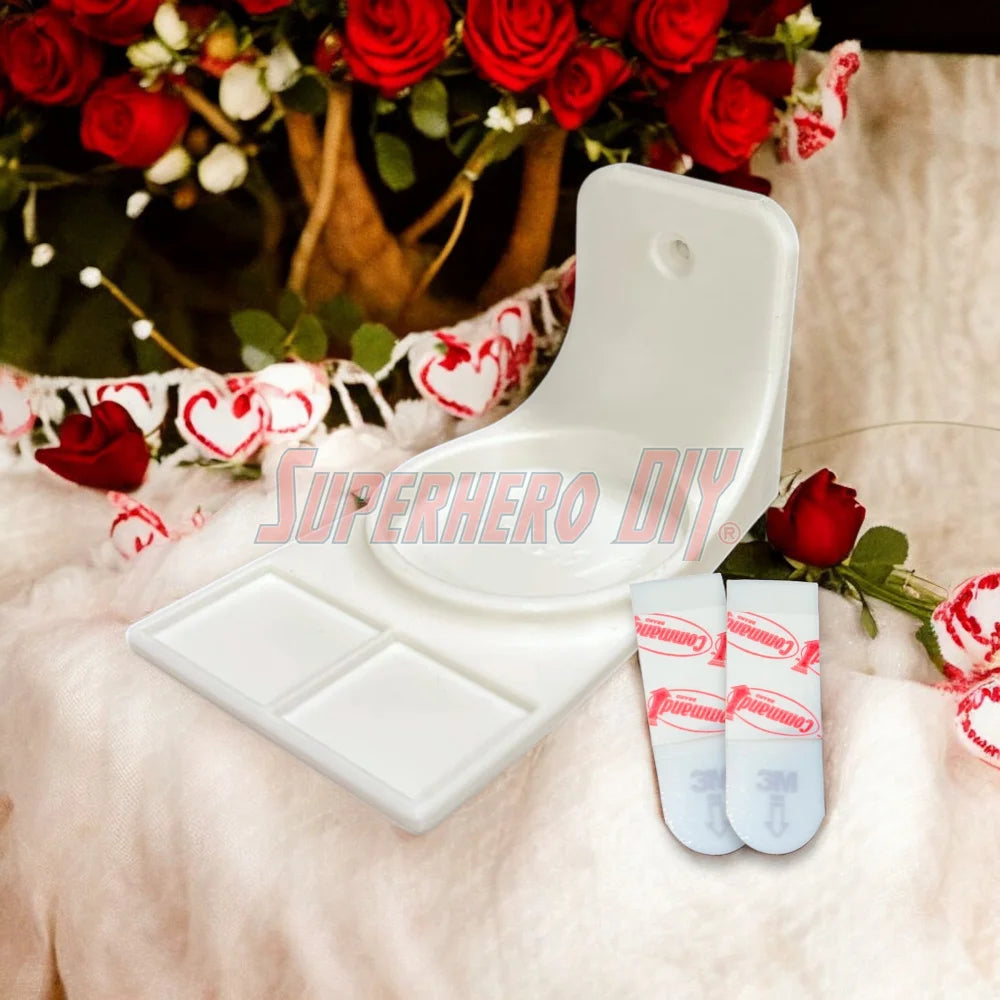 Wall-mounted display shelf for Funko Bitty Pop Bouquet set, holds figures and box securely for out-of-box collectors