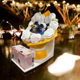 Wall-mounted display shelf for Funko Bitty Pop Bouquet set, holds figures and box securely for out-of-box collectors
