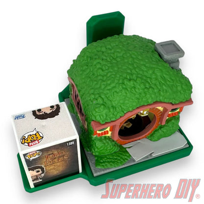 Wall-mounted display shelf for Funko Bitty Pop Towns, fits full town box and figures for out-of-box collectors