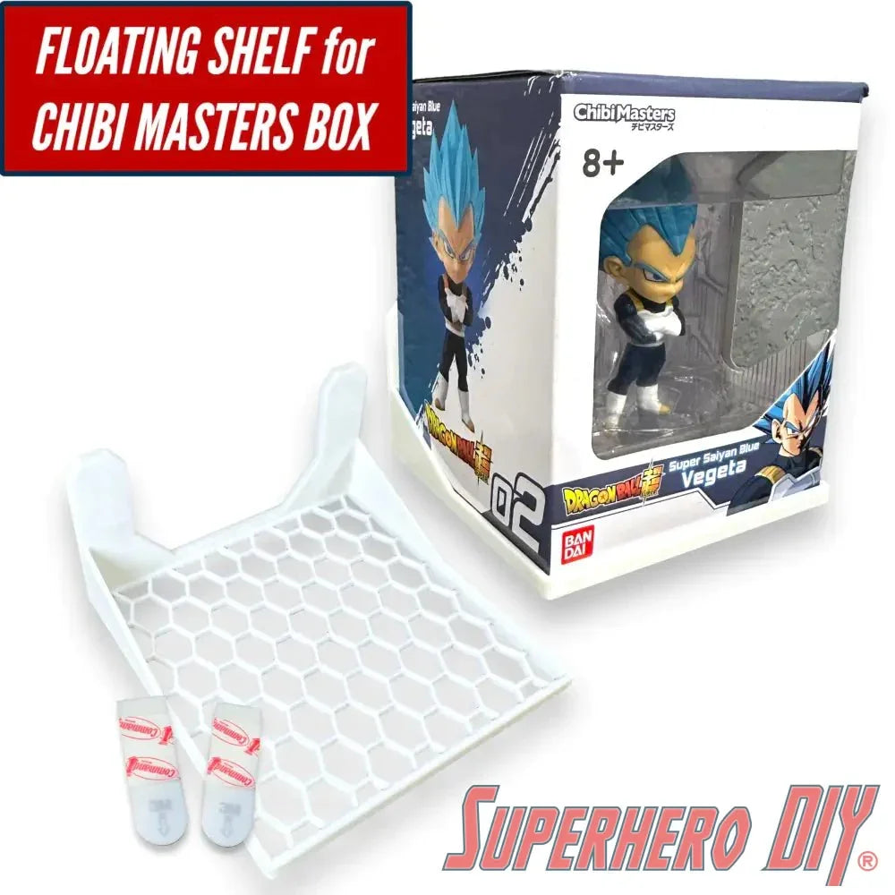 Floating Shelf for Chibi Masters Box | Wall Mount Display | Includes Command Strips - Superhero DIY